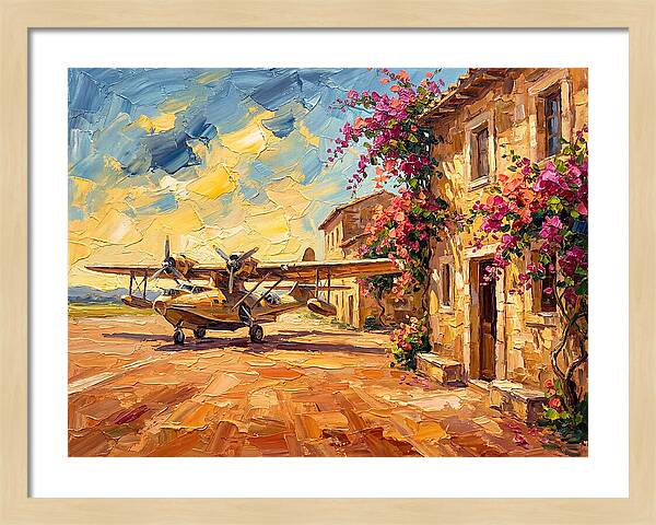 Mediterranean Airplane Scene