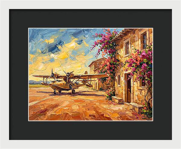 Mediterranean Airplane Scene