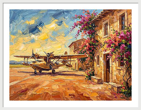 Mediterranean Airplane Scene
