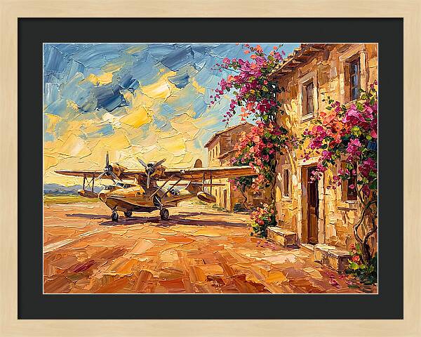 Mediterranean Airplane Scene