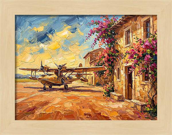 Mediterranean Airplane Scene
