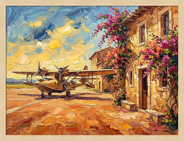 Mediterranean Airplane Scene