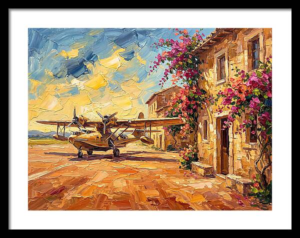 Mediterranean Airplane Scene