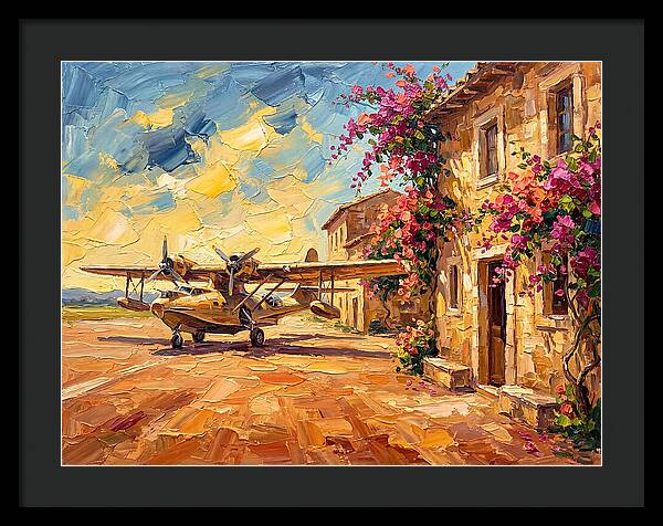 Mediterranean Airplane Scene