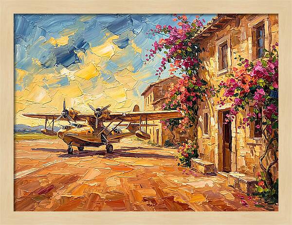 Mediterranean Airplane Scene