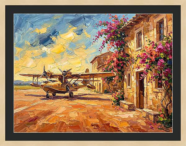 Mediterranean Airplane Scene