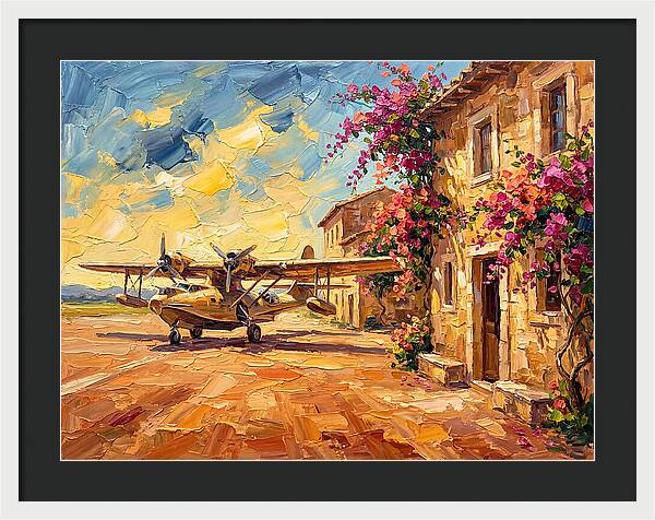 Mediterranean Airplane Scene