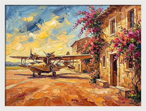 Mediterranean Airplane Scene