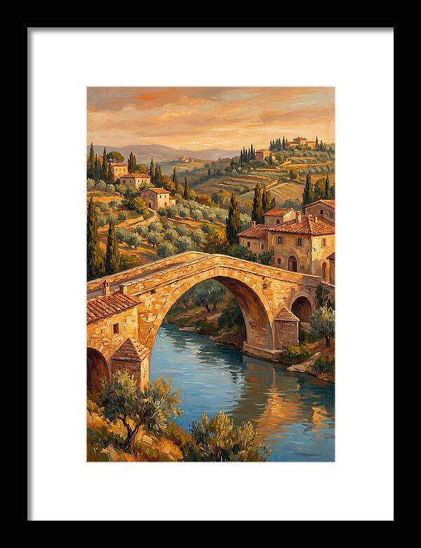 Mediterranean Arch Bridge At Dusk