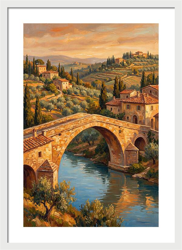 Mediterranean Arch Bridge At Dusk
