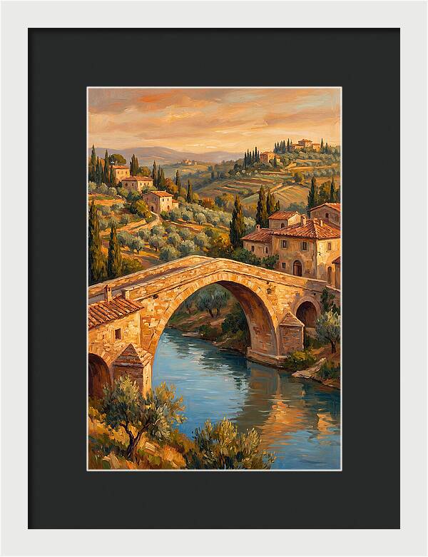Mediterranean Arch Bridge At Dusk