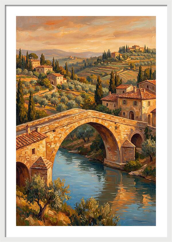 Mediterranean Arch Bridge At Dusk