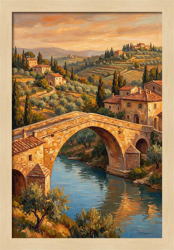 Mediterranean Arch Bridge At Dusk