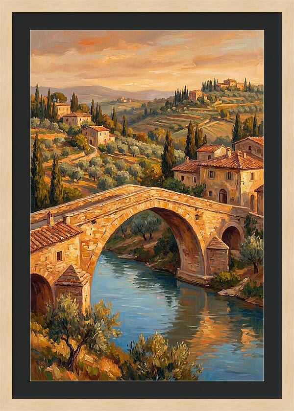 Mediterranean Arch Bridge At Dusk