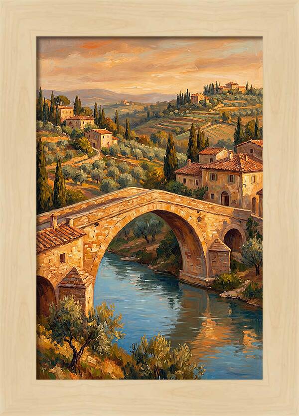 Mediterranean Arch Bridge At Dusk