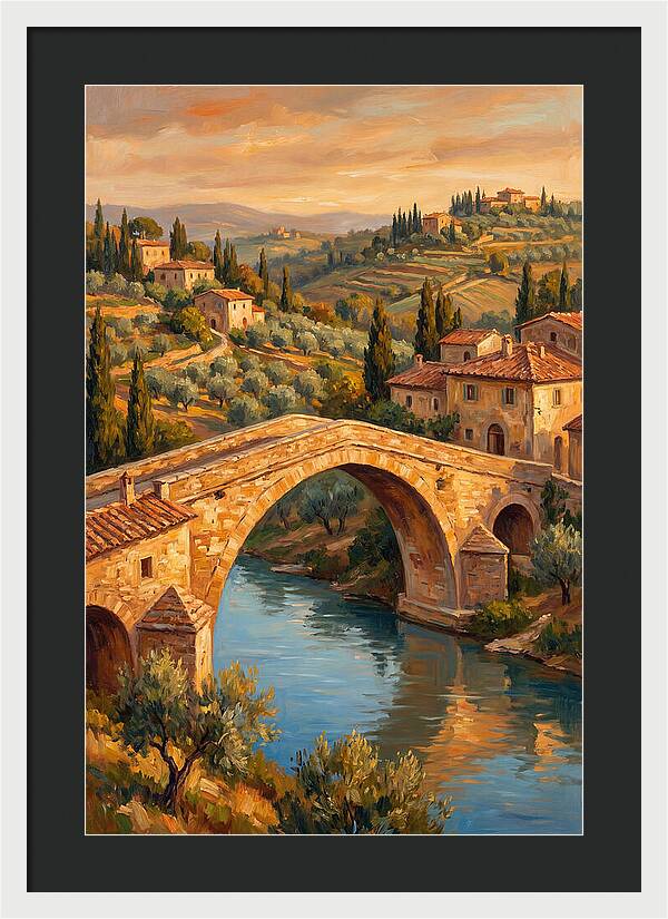 Mediterranean Arch Bridge At Dusk