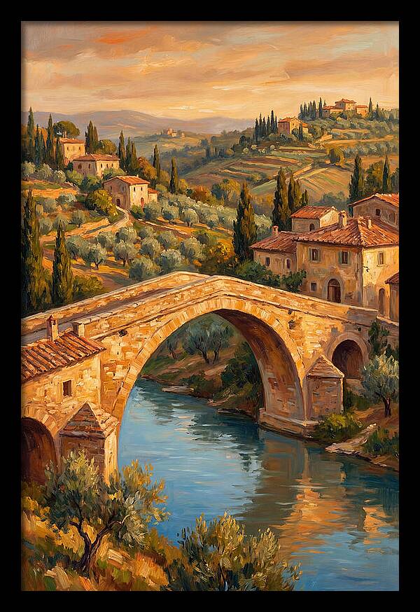 Mediterranean Arch Bridge At Dusk