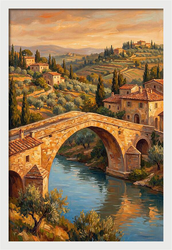 Mediterranean Arch Bridge At Dusk
