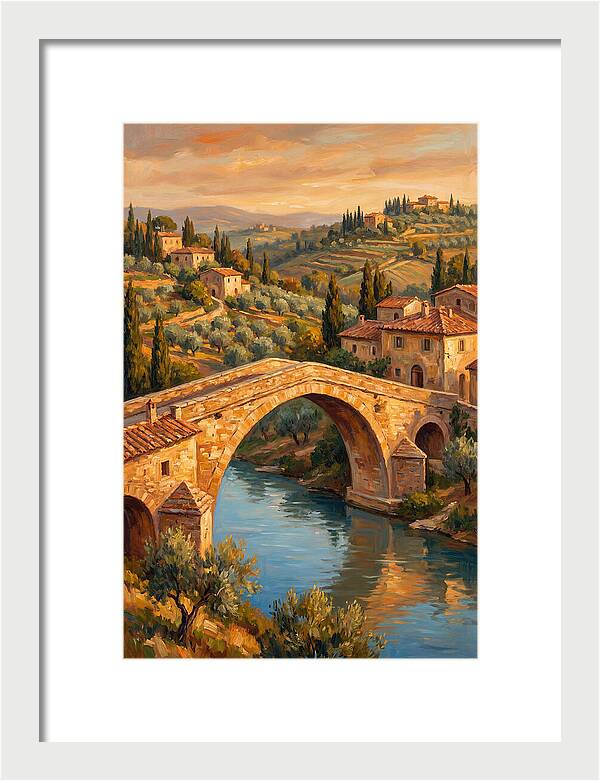 Mediterranean Arch Bridge At Dusk