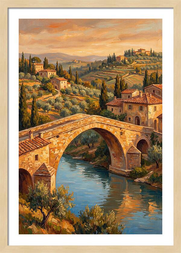 Mediterranean Arch Bridge At Dusk