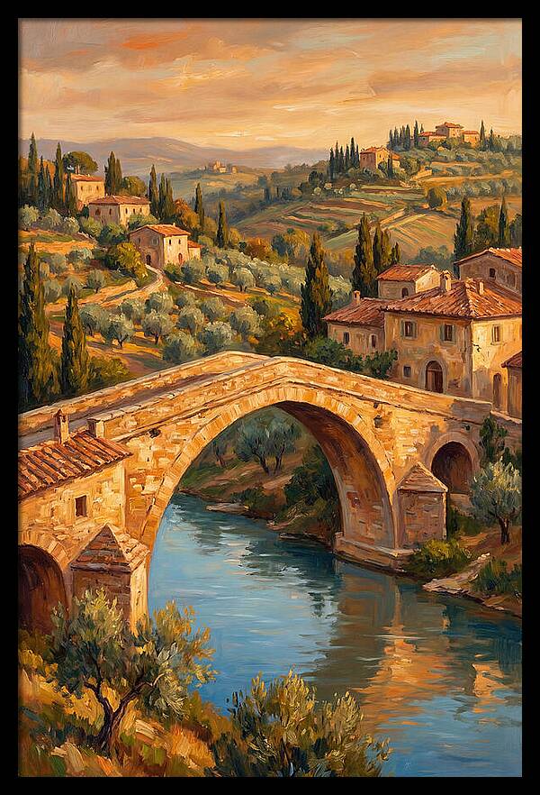 Mediterranean Arch Bridge At Dusk