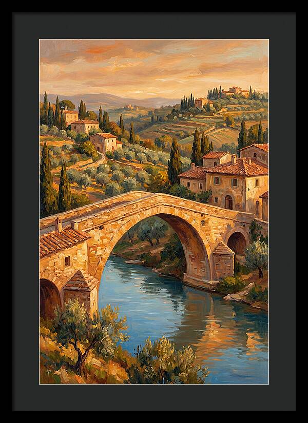 Mediterranean Arch Bridge At Dusk