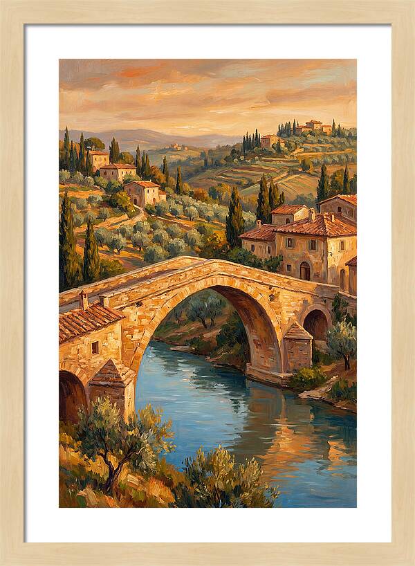 Mediterranean Arch Bridge At Dusk