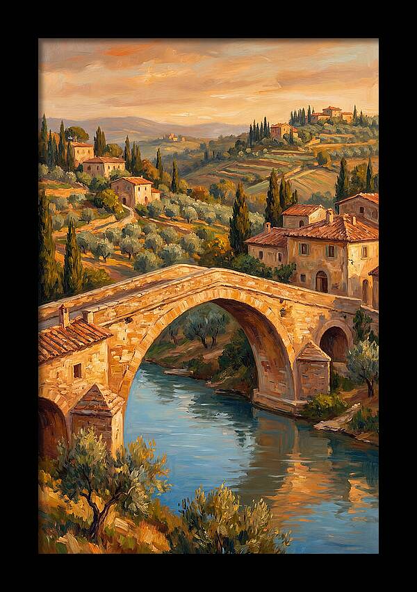 Mediterranean Arch Bridge At Dusk
