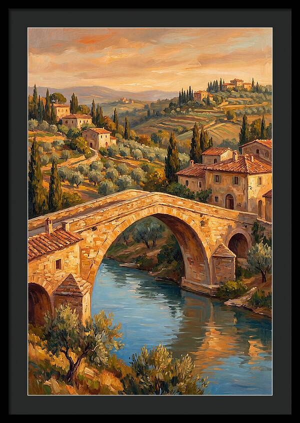 Mediterranean Arch Bridge At Dusk