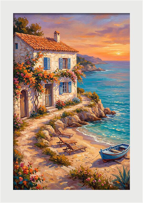 Mediterranean Beach Cottage Serenity