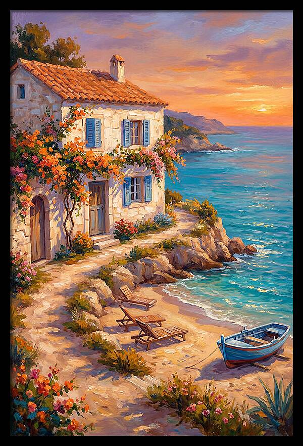 Mediterranean Beach Cottage Serenity