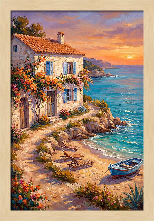 Mediterranean Beach Cottage Serenity