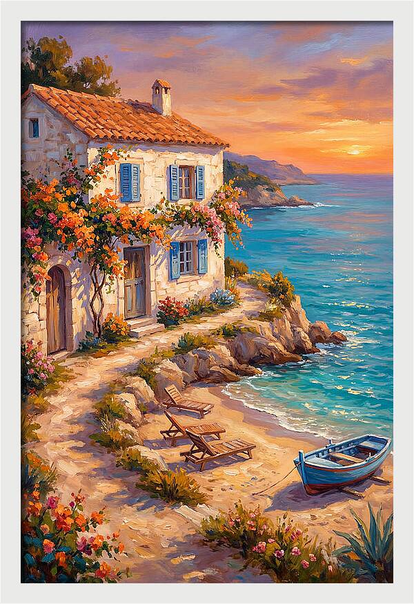 Mediterranean Beach Cottage Serenity