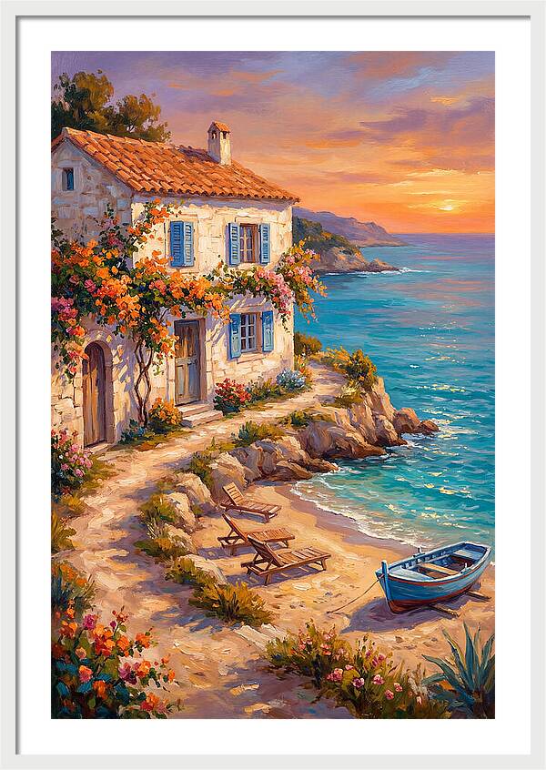 Mediterranean Beach Cottage Serenity