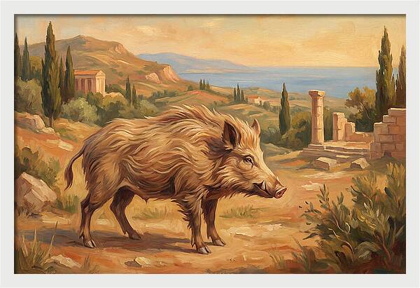 Mediterranean Boar In Nature