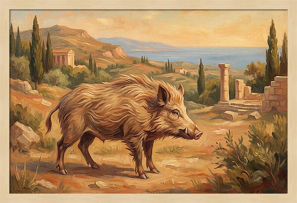 Mediterranean Boar In Nature