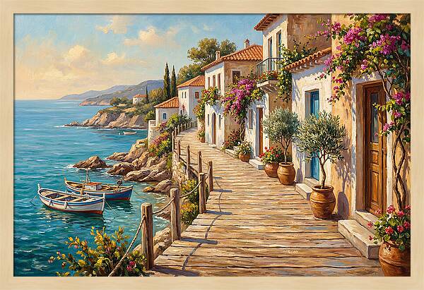 Mediterranean Boardwalk Serenity