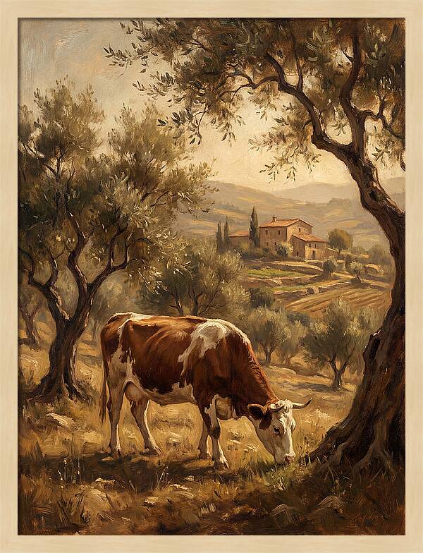 Mediterranean Cow Grazing
