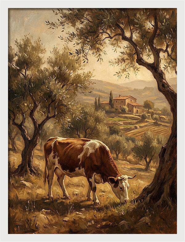 Mediterranean Cow Grazing
