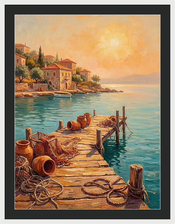 Mediterranean Dock At Sunset