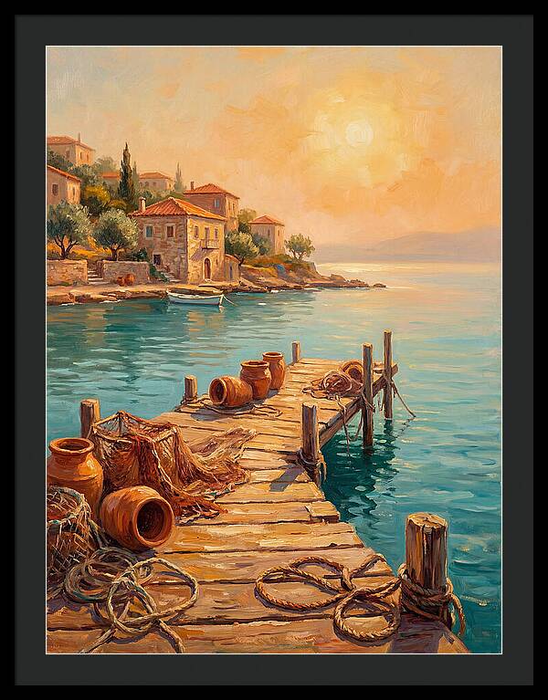 Mediterranean Dock At Sunset