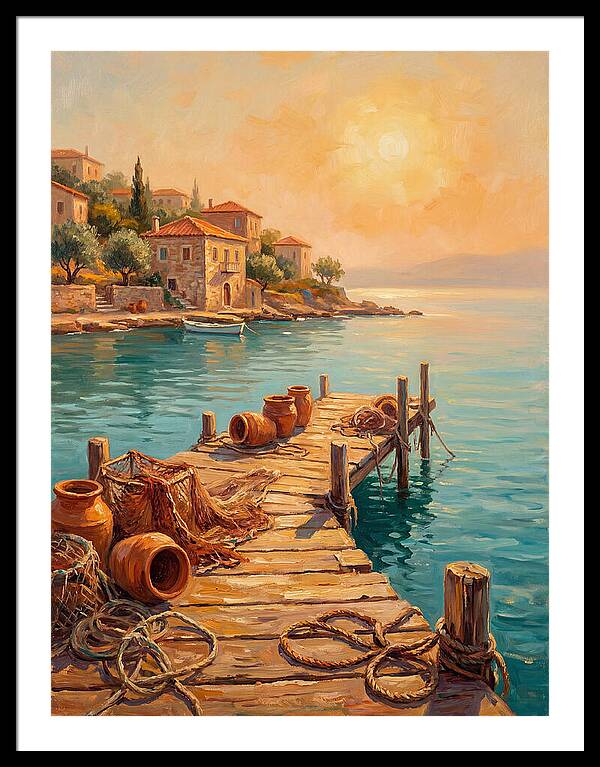 Mediterranean Dock At Sunset