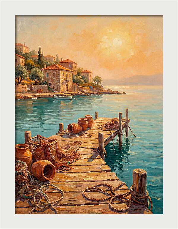 Mediterranean Dock At Sunset
