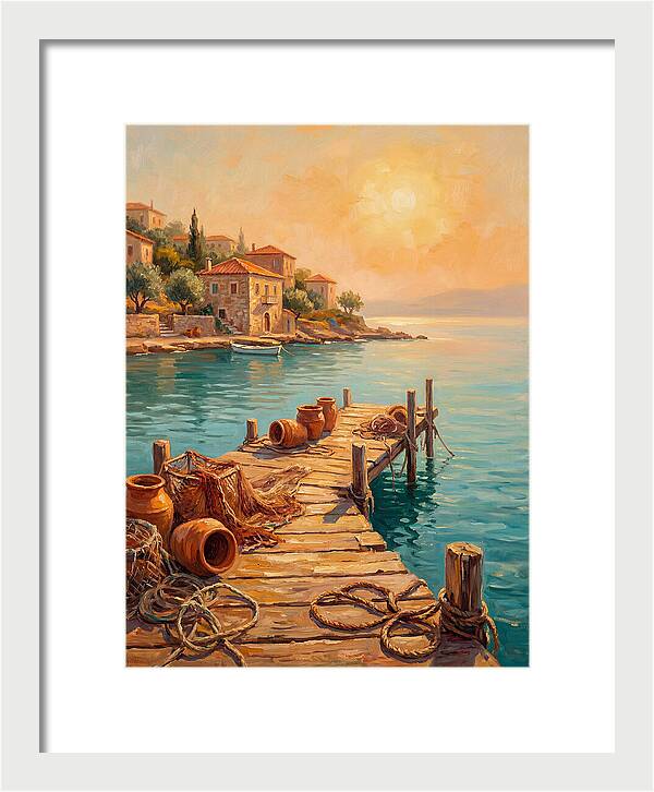 Mediterranean Dock At Sunset