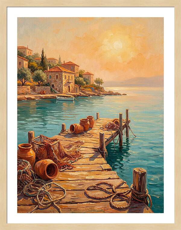 Mediterranean Dock At Sunset