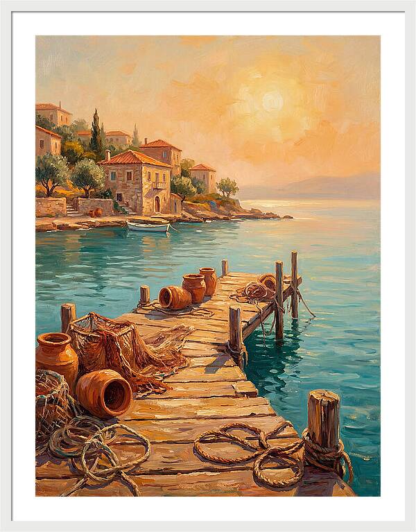 Mediterranean Dock At Sunset
