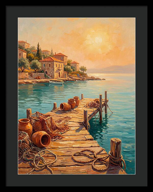 Mediterranean Dock At Sunset