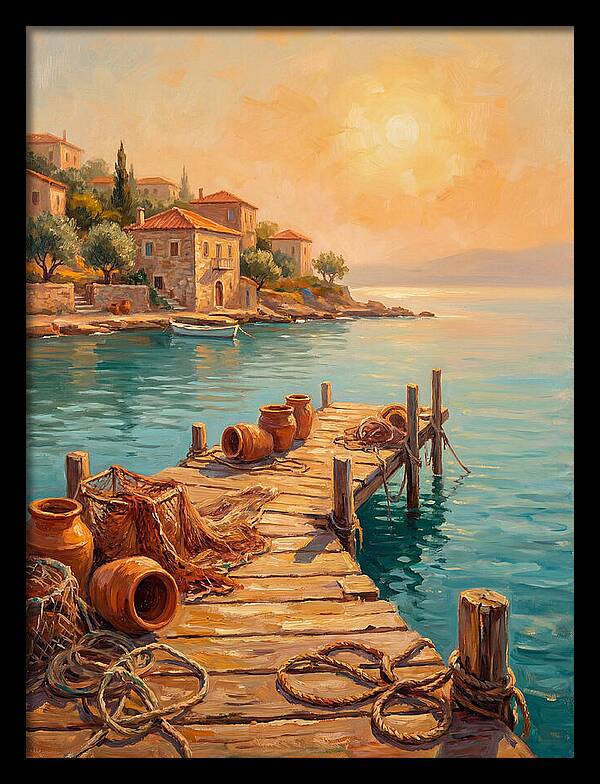Mediterranean Dock At Sunset