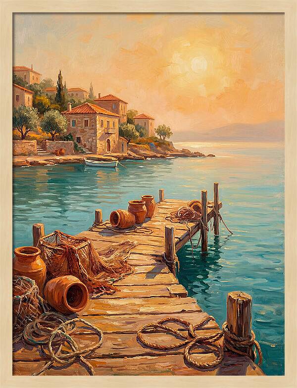 Mediterranean Dock At Sunset