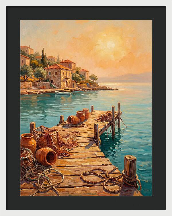 Mediterranean Dock At Sunset